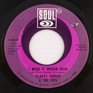 Gladys Knight & The Pips I Wish It Would Rain/It's Summer 45 rpm 7" Vinyl Record